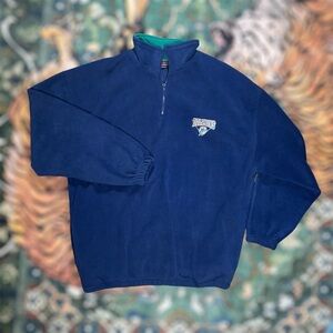 Vintage 1997 NFL Miami Dolphins Fleece 1/4 Pullover Jacket Blue Mens XL